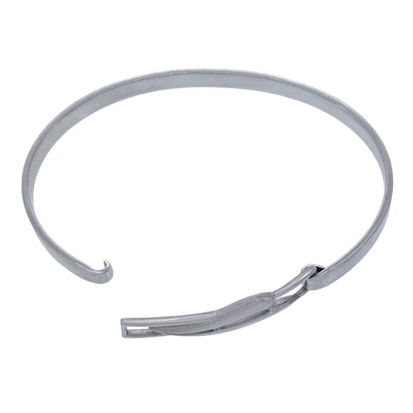 Vintage Sterling Silver 925 Diamond Modernist Bangle Bracelet 6.5" - Picture 4 of 7